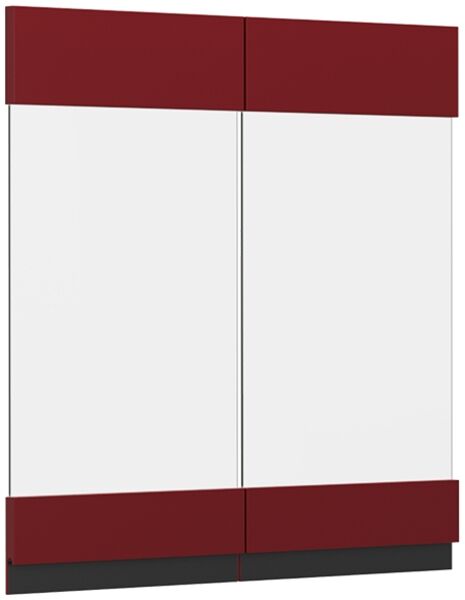 Küchenfront R-Line Rot 59.2 x 59 cm Möbelfront für den Hängeglasschrank Vicco