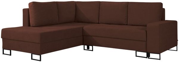 Selsey 'Larelle' Ecksofa mit Schlaffunktion & Bettkasten, Chenille, Ottomane links, Kupfer
