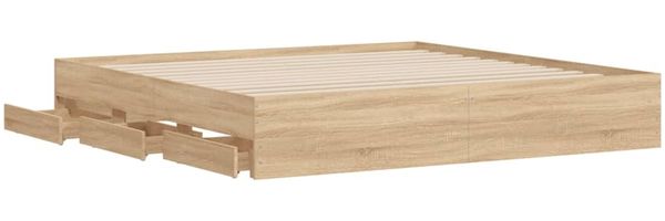 vidaXL Bettgestell mit Schubladen Sonoma-Eiche 180x200cm Holzwerkstoff 3207254 Bild 5