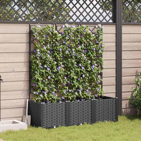 vidaXL Garten-Pflanzgefäß 3 Stk. Schwarz 120 x 40 x 143 cm PP 42002840