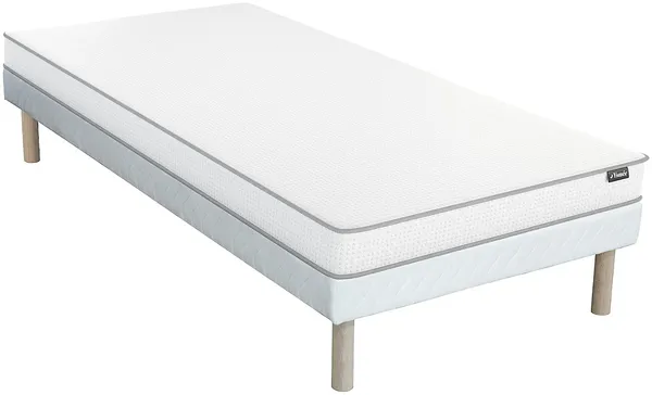 Vente-unique - ASTYANAX Mattress and bed base set Stoff Weiß - B 90 cm x H 31 cm12 cm x L 190 cm