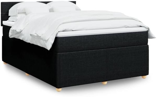 vidaXL Boxspringbett mit Matratze Schwarz 140x190 cm Stoff 3289753