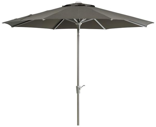 Sonnenschirm Abriola von Brafab aus Aluminium und Polyester, neigbar, rund, Schwarz, Ø 270 cm