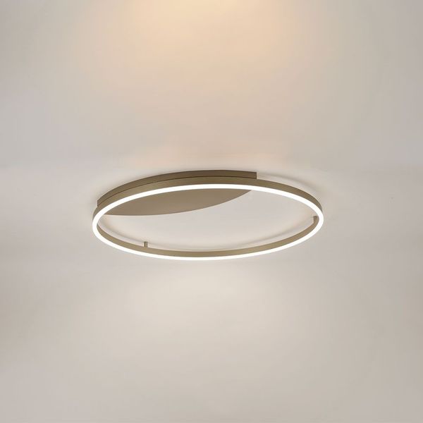 s.luce LED Ring Wandlampe & Deckenleuchte Dimmbar modern rund Aluminium Ø 80cm