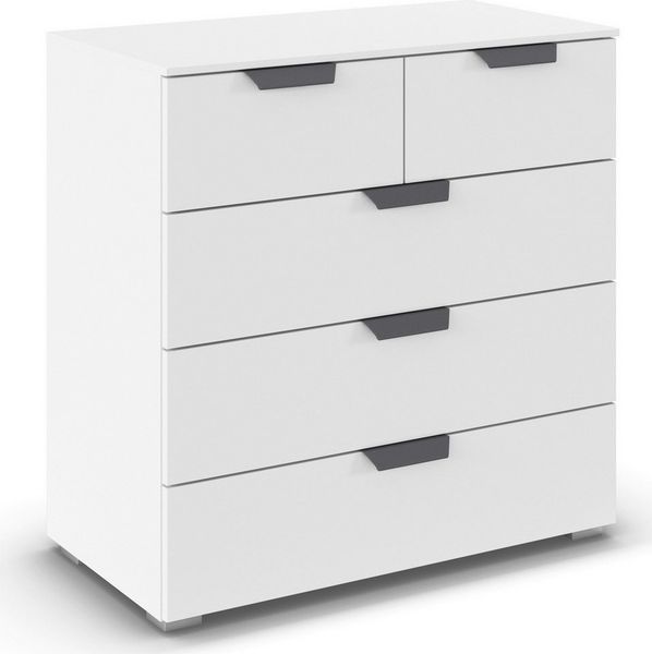 rauch Schubkastenkommode Sideboard Schubladenkommode COSTA mit farblich passenden Metallgriffen (in 2 Griff-Farben, Breite 80 cm), fünf praktische und geräumige Schubladen MADE IN GERMANY