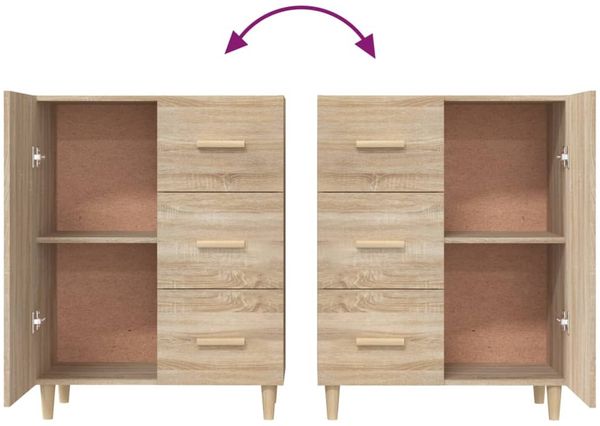 vidaXL Sideboard Sonoma-Eiche 69,5 x 34 x 90 cm Holzwerkstoff [812171] Bild 8