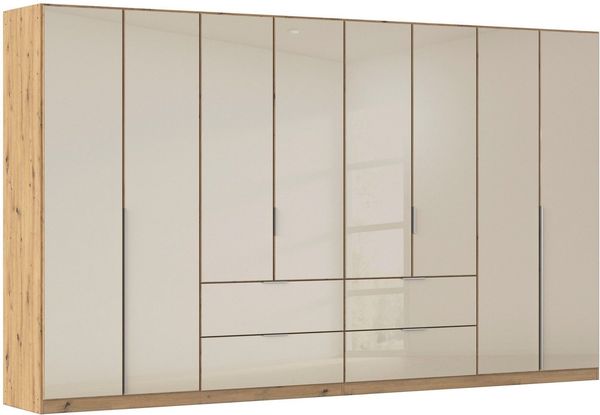OTTO home Drehtürenschrank Kleiderschrank Kleiderschränke Schrank Garderobe AGORDO mit Glasfront (in zwei Griff-Farben, Breiten 91-360 cm) mit Außenschubkästen, in 7 Breiten und 2 Höhen MADE IN GERMANY