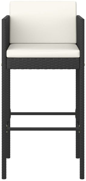 vidaXL Barhocker 4 Stk. mit Kissen Schwarz Poly Rattan 316660 Bild 4