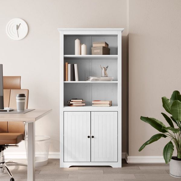 vidaXL Bücherregal BODO Weiß 82x40x173 cm Massivholz Kiefer 355056