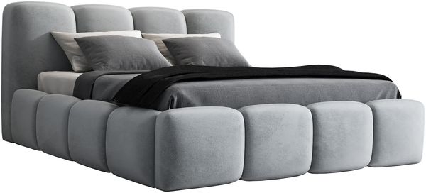 Polsterbett DONA 90x200 mit Matratze, Bettkasten und Lattenrost. Farbe: Silber 15 Bild 4