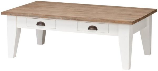 Dekoria Couchtisch Milton white&natural 130x75x45cm