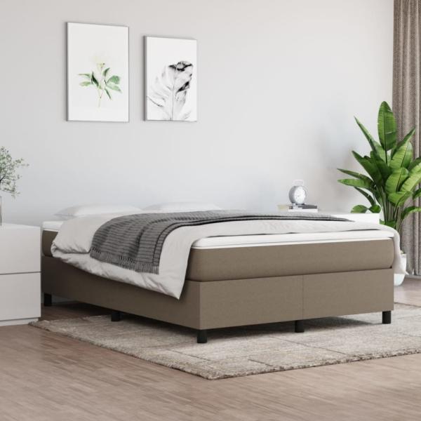 vidaXL Boxspringbett Taupe 140x190 cm Stoff [3120858]