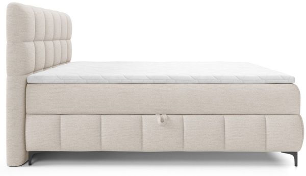 Boxspringbett Schlafzimmerbett SOPHIE 100x200cm Stoff Aragon Weiss Bild 2