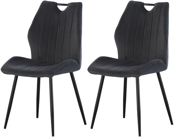 Stuhl 2er Set Sevilla Stühle in Anthrazit - gemütliches Design - B/H/T: 52x75x58 cm