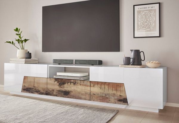 INOSIGN Lowboard ALIEN- TV-Board, mit 4 Türen, 1 Schublade und 1 offenes Fach, TV-Kommode Breite ca. 220 cm "Made in Italy"