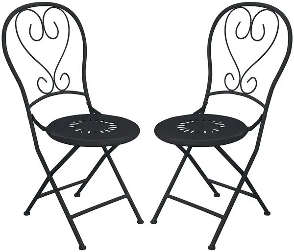 Vente-unique - GUERMANTES Garden dining set Metall Grau - B 45 cm x H 90 cm x L 41 cm