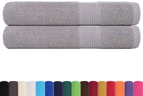 vidaXL Saunatücher 2 Stk. FROGN Grau 80x200 cm 100 % Baumwolle 136839