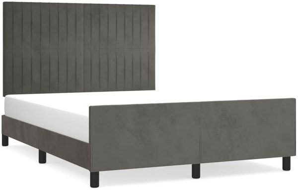 Doppelbett, Bettgestell Modernen ohne Matratze Dunkelgrau 140x190 cm Samt d2186e