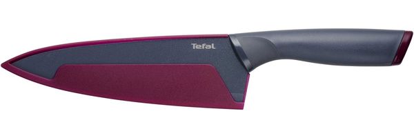 Tefal Kochmesser Fresh Kitchen, 20 cm, Klingen aus rostfreiem Stahl, Titan-Versiegelung, Klingenschutz