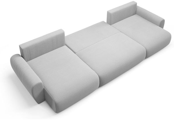 Wohnlandschaft Schlafsofa GALAN Stoff Poso Hellbraun Bild 4