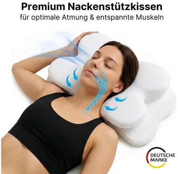 LIVINA HOME Nackenstützkissen Premium Kopfkissen, Ergonomisches Nackenkissen gegen Nackenschmerzen, Füllung: Memory Foam, Seitenschläfer, Rückenschläfer, Bauchschläfer, Meditation, 1 oder 2-tlg. erhältlich, Orthopädisches Kissen, für Seiten-, Rücken- &...