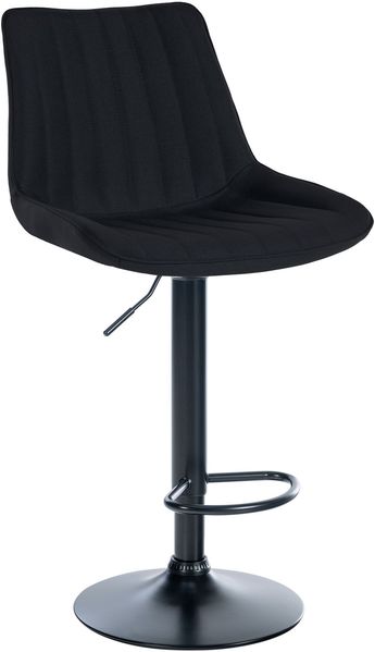 Barhocker RIO - Schwarz, Stoff, Schwarz Barhocker mit Lehne Barstuhl Tresenhocker Tresenstuhl Kneipenhocker Kneipenstuhl