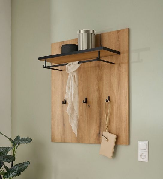 Home affaire Garderobenpaneel Cantara, Wandregal, Flurgarderobe mit Hutablage, Kleiderstange & Haken, vielseitig einsetzbar, in zwei Farben verfügbar, 79 cm breit