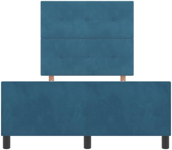 vidaXL Boxspringbett mit Kopfteil Dunkelblau 120 x 200 cm Samt 3344937 Bild 7