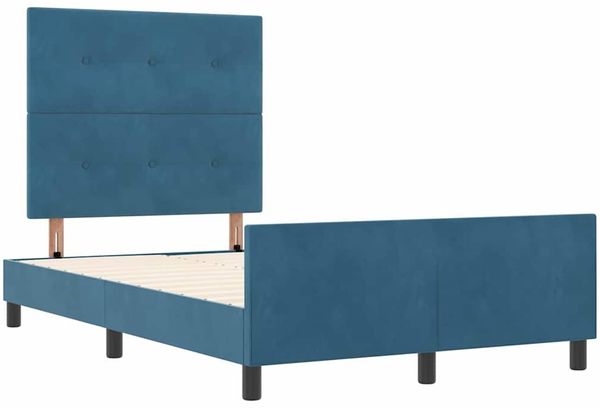vidaXL Boxspringbett mit Kopfteil Dunkelblau 120 x 200 cm Samt 3344937 Bild 5