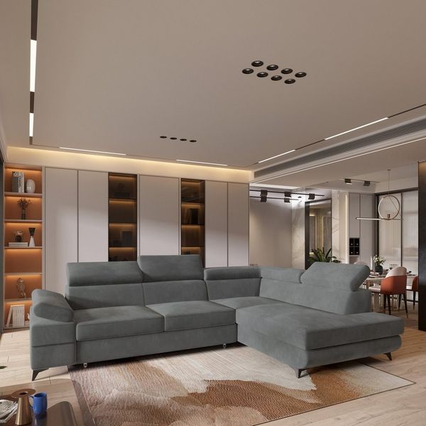 Masseno Ecksofa FAVIEN mit Schlaffunktion L-Form, Sofa mit Bettkasten