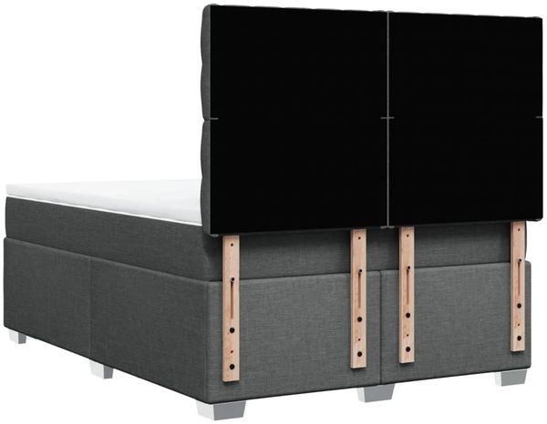vidaXL Boxspringbett mit Matratze Dunkelgrau 140x200 cm Stoff 3292819 Bild 11