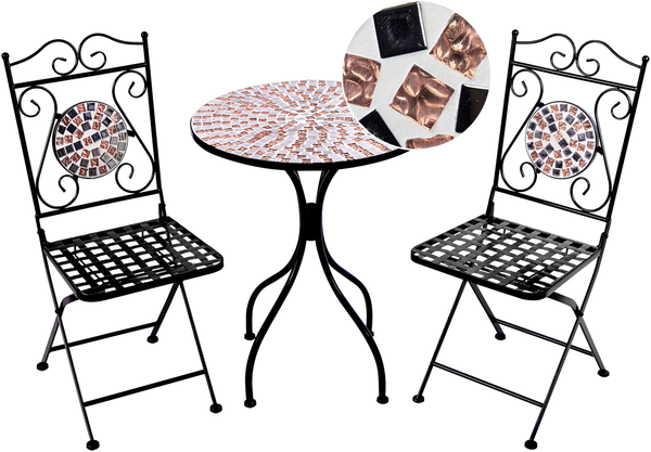 Beliani 'CARPINO' Bistro Set, Metall schwarz