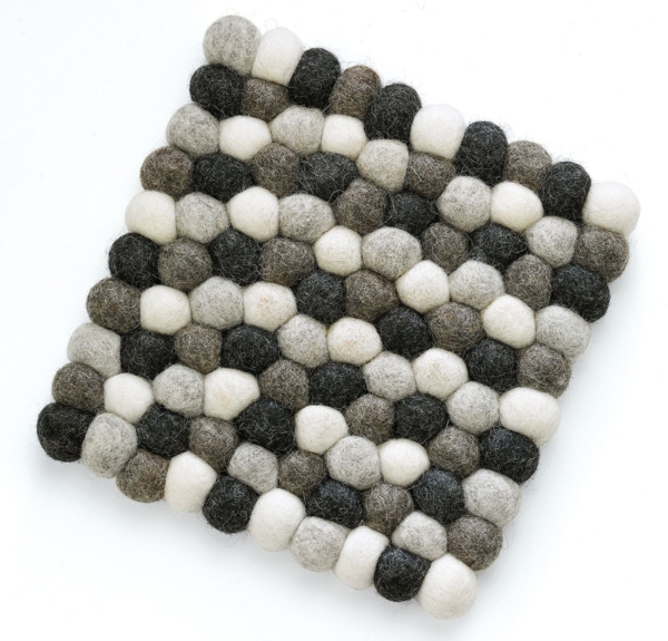 Untersetzer Quadratisch 21x21cm Schafwolle Filz bis 100 Grad Cilio grau 469882