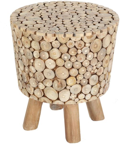 Teak Holz Hocker Merida