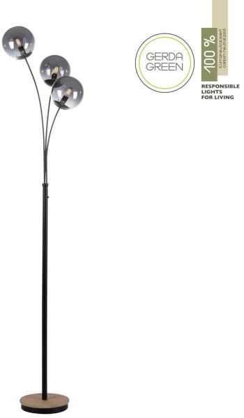 JUST LIGHT 11391-79 Green Widow LED Stehleuchte 3-flammig Holz rauchfarben