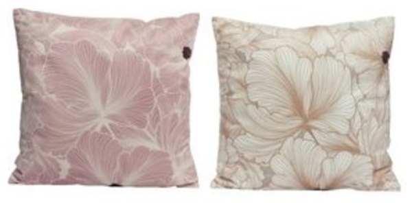 Decoris season decorations Dekokissen, Dekokissen mit Füllung Blumen Muster 45x45cm rosa / beige 2er Set Bild 4