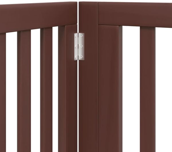 vidaXL 4-tlg. Hundetor mit Tür Faltbar Braun 320 cm Pappelholz 352265 Bild 8