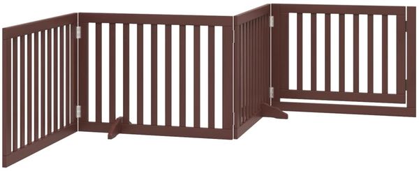 vidaXL 4-tlg. Hundetor mit Tür Faltbar Braun 320 cm Pappelholz 352265 Bild 6