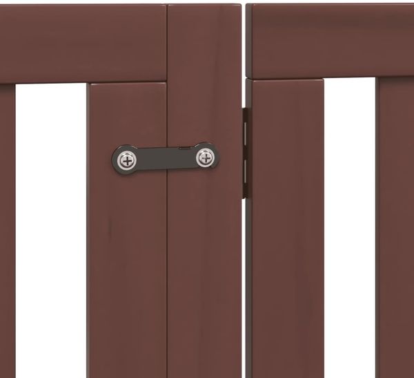 vidaXL 4-tlg. Hundetor mit Tür Faltbar Braun 320 cm Pappelholz 352265 Bild 9
