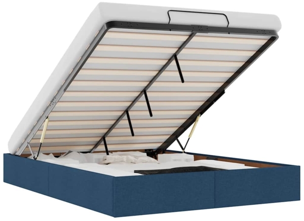 vidaXL Ottoman-Bett ohne Matratze Blau 140x190 cm Stoff 3310881