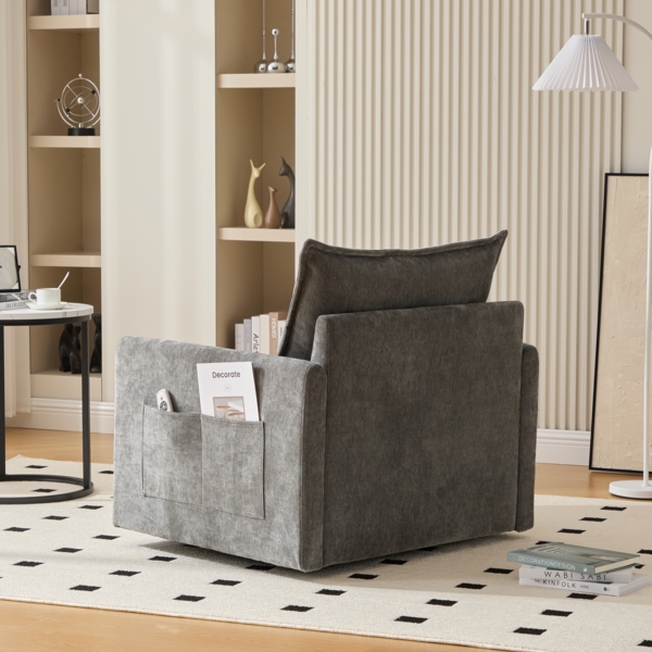 LVHOM Drehsessel Dreh-Loungesessel 360°, XXL Sitzbreite, Seitentasche, 150kg Tragkraft, 92x74x67cm Bild 8