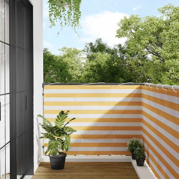 vidaXL Balkon-Sichtschutz Gelb und Weiß Gestreift 120x1000 cm 42002047