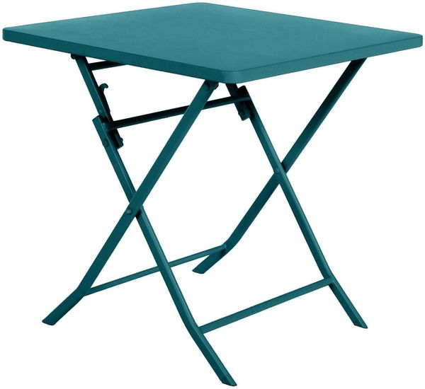 Hespéride – Greensboro Square Klappbarer Gartentisch für 2 Personen, Entenblau – Verstärkter, rostfreier Stahl – Möbel für Garten, Balkon und Terrasse