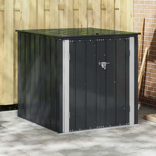 vidaXL Gartenlagerbox Schwarz 101,5 x 107 x 100 cm Stahl 42011281