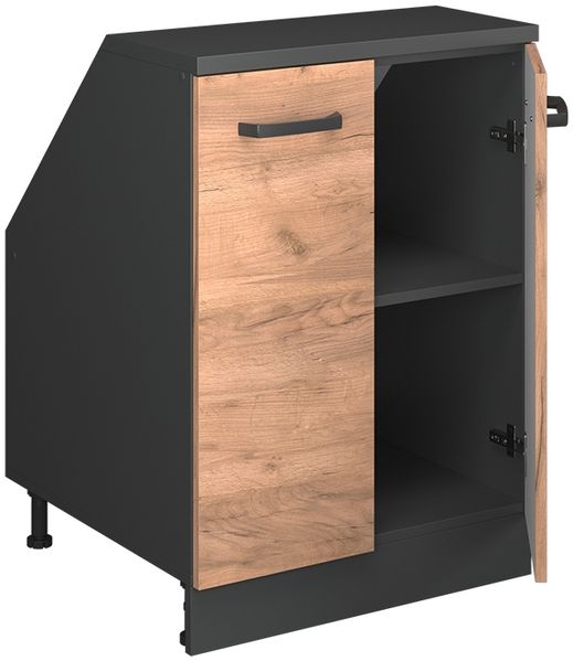 Dachschrägenschrank Rion Goldkraft Eiche 60 x 81.6 cm mit 2 Türen, Schrankkorpus 60 cm Tiefe Vicco Bild 4