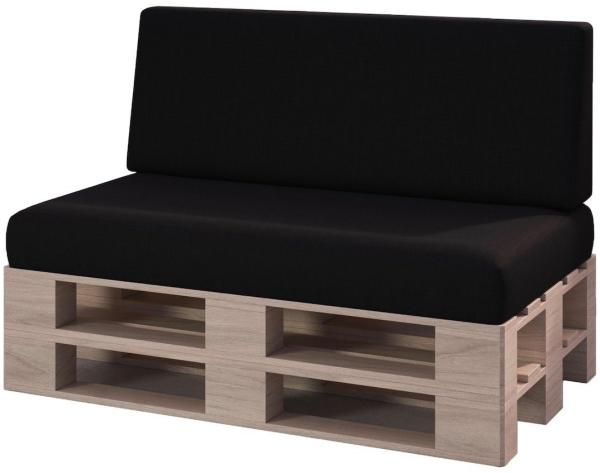 sunnypillow Palettenkissen Milano - 2er Set Palettenauflage mit abnehmbarem Bezug Kaltschaum, 2er Set Sitz- und Rückenkissen