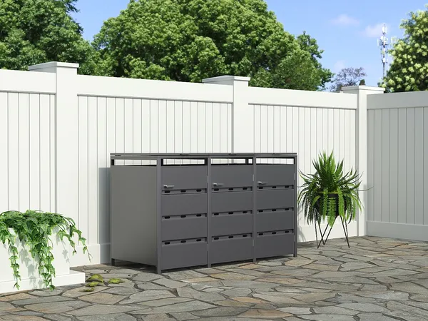 Vente-unique - LOKAFA Gartenhaus Metall Grau - B 76 cm x H 104 cm x L 180 cm