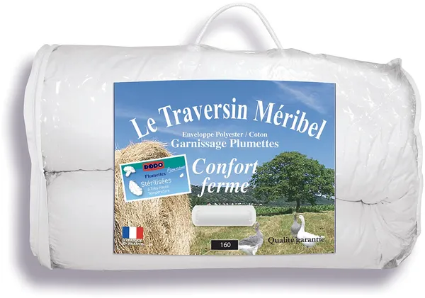 DODO - MERIBEL Nackenrolle StoffStoffStoff Weiß - B 23 cm x H 15 cm x L 160 cm