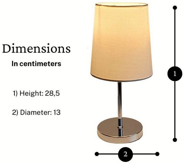 Lichthandel Hoch LED Tischleuchte Nachttischlampe 2er Set Nachttischleuchte für Schlafzimmer Tischlampe, LED wechselbar, warmweiß, LED