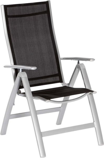 Carrara Gartensessel, klappbar, silber/schwarz, 2er Set